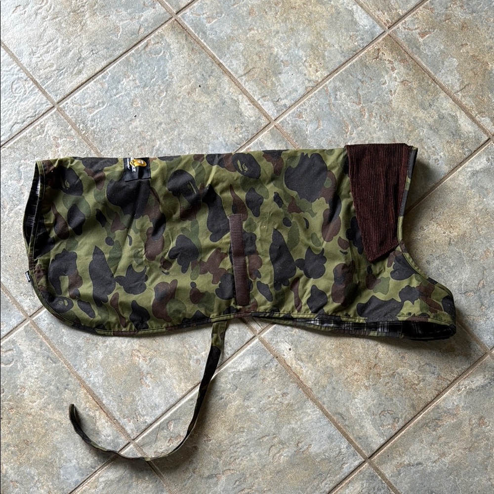 Barbour x BAPE dog coat
